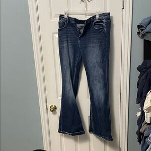 Elegant Dark Blue Flare Jeans